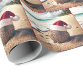 Kerstkokosnoot op het strand cadeaupapier (Rol Hoek)