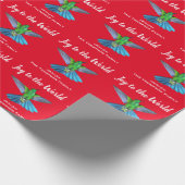 kerstkolibrie Joy aan de Wereld Aangepaste Naam Cadeaupapier (Hoek)