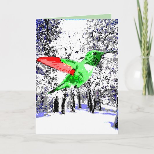 Kerstkolibrie kaart (Voorkant)