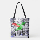 kerstkolibrie tote bag (Achterkant)