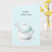 Kerstkom met Candy Cane Kaart (Gele Bloem)