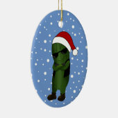 kerstkomkommer keramisch ornament (Rechts)