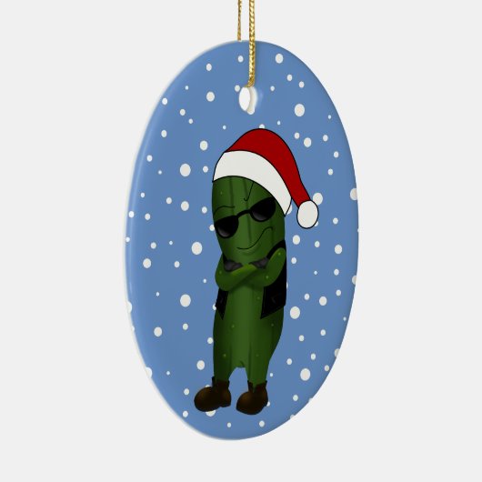 kerstkomkommer keramisch ornament (Rechts)