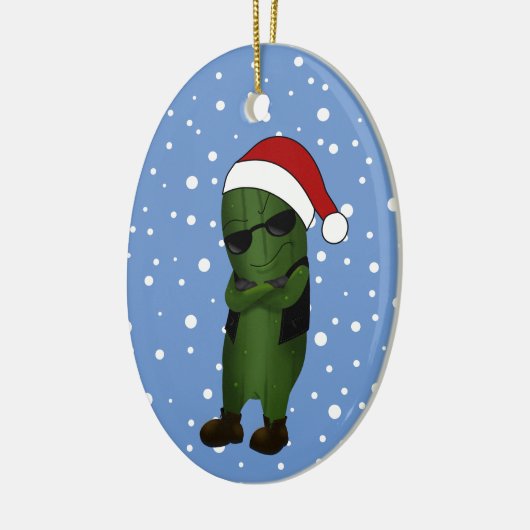 kerstkomkommer keramisch ornament (Links)