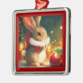 Kerstkonijn 1 metalen ornament (Links)