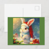 Kerstkonijn 2 feestdagenkaart (Voorkant / Achterkant)