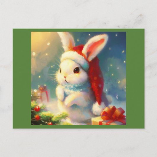 Kerstkonijn 2 feestdagenkaart (Voorkant)