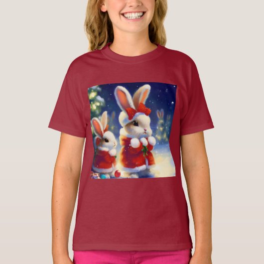 Kerstkonijn 3 t-shirt (Voorkant)