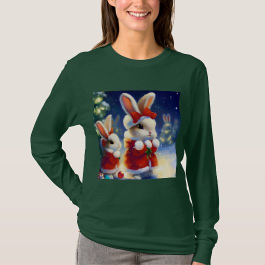 Kerstkonijn 3 t-shirt (Voorkant)
