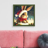 Kerstkonijn 4 canvas afdruk (Insitu (Woonkamer))