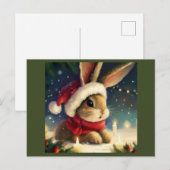Kerstkonijn 4 feestdagenkaart (Voorkant / Achterkant)