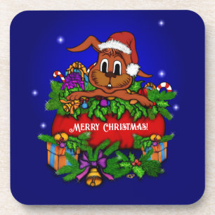 kerstkonijn bier onderzetter