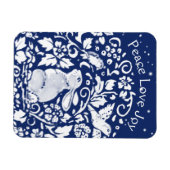 Kerstkonijn Blauw-witte Vredesliefhebber uniek Magneet (Horizontaal)