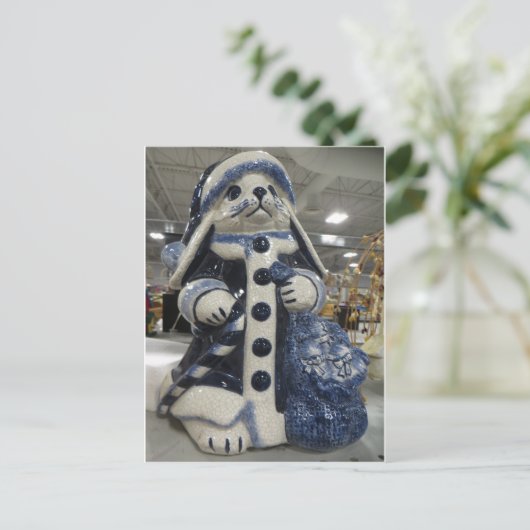 kerstkonijn briefkaart (Staand voorkant)