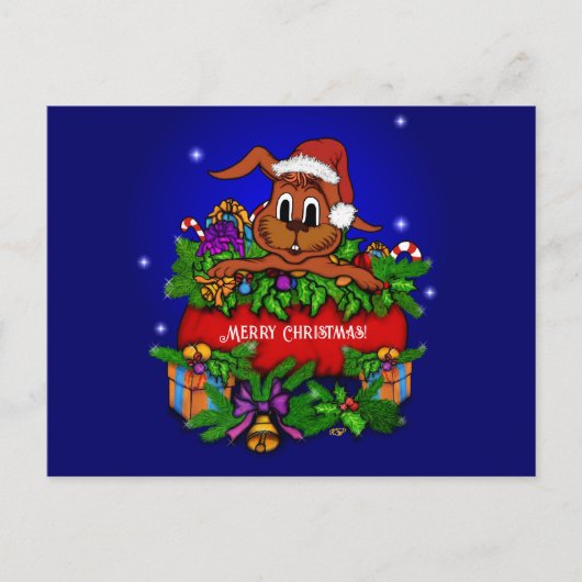 kerstkonijn briefkaart (Voorkant)