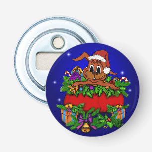 kerstkonijn button flesopener