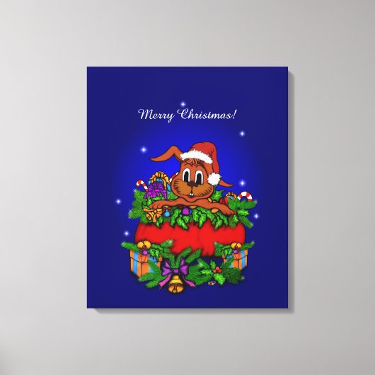 Kerstkonijn Canvas Afdruk (Voorkant)