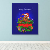 Kerstkonijn Canvas Afdruk (Insitu (Houten vloer))