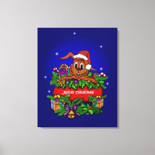 kerstkonijn canvas afdruk