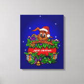 kerstkonijn canvas afdruk (Voorkant)