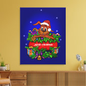 kerstkonijn canvas afdruk (Insitu (Woonkamer))