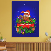 Kerstkonijn Canvas Afdruk (Insitu (Woonkamer))