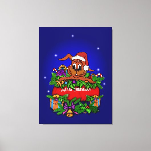 Kerstkonijn Canvas Afdruk (Voorkant)