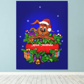 Kerstkonijn Canvas Afdruk (Insitu (Houten vloer))