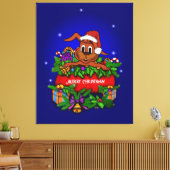 kerstkonijn canvas afdruk (Insitu (Woonkamer))