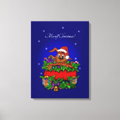 kerstkonijn canvas afdruk (Voorkant)