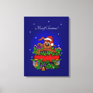 kerstkonijn canvas afdruk