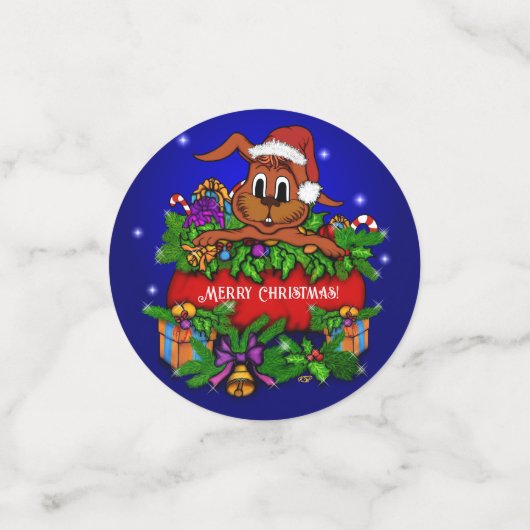 kerstkonijn confetti (Kleine voorkant)