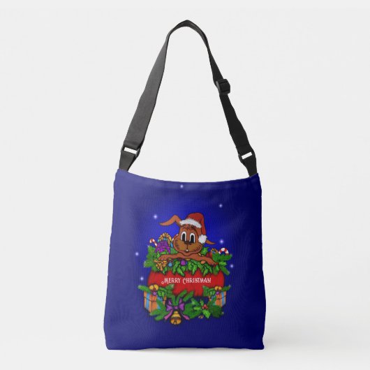 kerstkonijn crossbody tas (Voorkant)