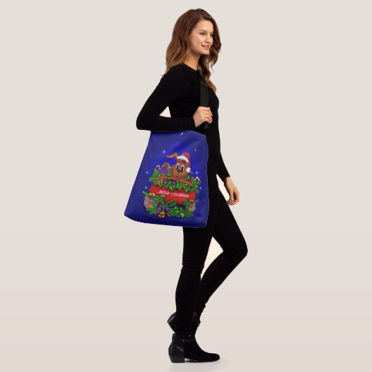 kerstkonijn crossbody tas (Op model)