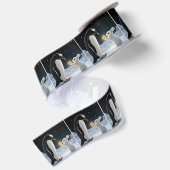 Kerstkonijn en pinguïn met ster satijnen lint (Achterkant)