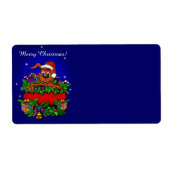 kerstkonijn etiket (Voorkant)