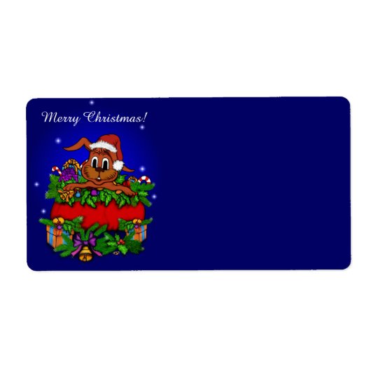 kerstkonijn etiket (Voorkant)