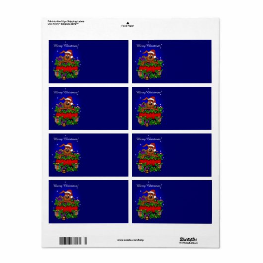 kerstkonijn etiket (Full Sheet)