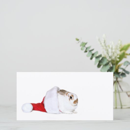 Kerstkonijn Feestdagenkaart (Staand voorkant)