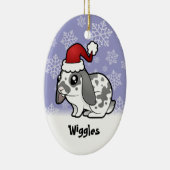 Kerstkonijn (flauwvallen) keramisch ornament (Rechts)