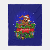 kerstkonijn fleece deken (Voorkant)
