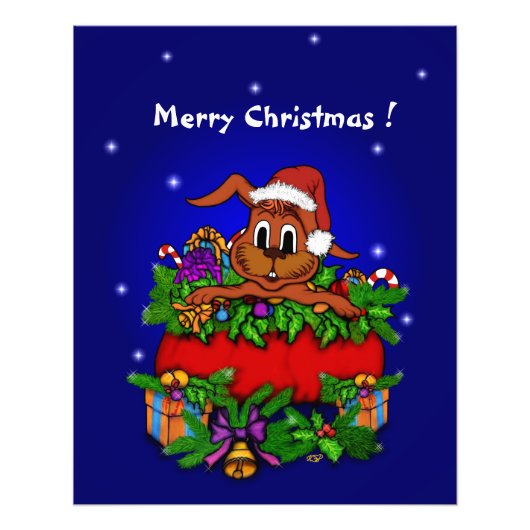 kerstkonijn foto afdruk (Voorkant)