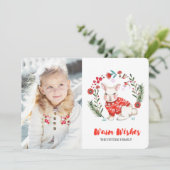 kerstkonijn | Fotouitnodigingen Kaart (Staand voorkant)