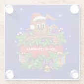 kerstkonijn glazen onderzetter (Achterkant)