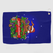 kerstkonijn golfhanddoek (Horizontaal)