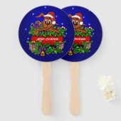kerstkonijn handwaaier (Voorkant en achterkant)