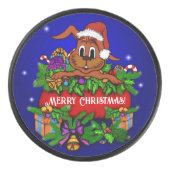 kerstkonijn hockey puck (Voorkant)