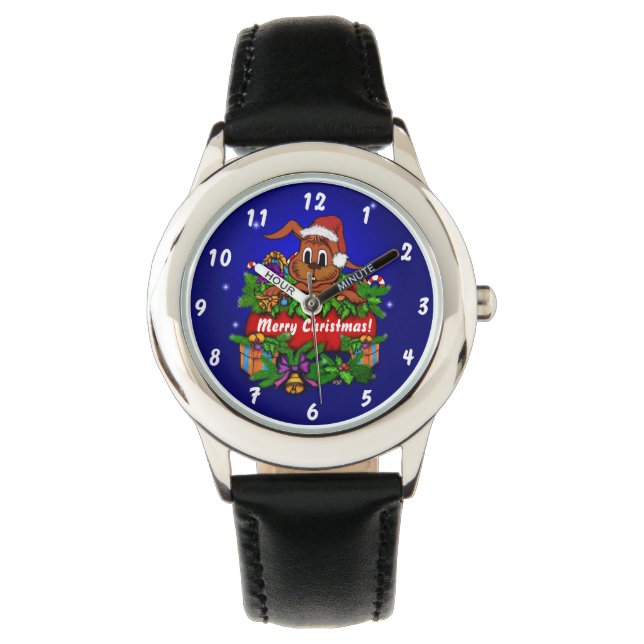 kerstkonijn horloge (Voorkant)