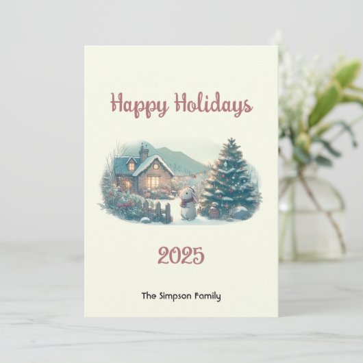 Kerstkonijn in het Lake District Feestdagenkaart (Staand voorkant)