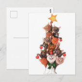 Kerstkonijn in katten briefkaart (Voorkant / Achterkant)